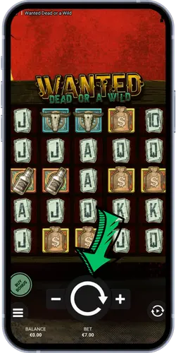 Wanted Dead or A Wild slot game on mobile
